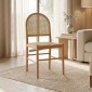 Καρέκλα Alessia pakoworld ξύλο οξιάς-rattan φυσικό 43x40x89εκ