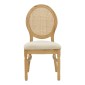 Καρέκλα Canco pakoworld φυσικό rubberwood-φυσικό rattan 50x53x98εκ