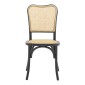 Καρέκλα στοιβαζόμενη Zozele pakoworld φυσικό rattan pe-μαύρο toon wood 45x51x88εκ
