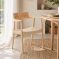 Πολυθρόνα Jojene pakoworld rubberwood και σχοινί σε φυσική απόχρωση 58x54x79εκ
