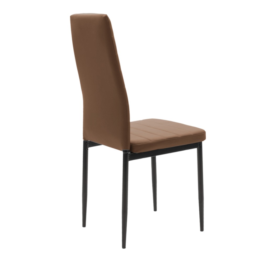 Καρέκλα Parker pakoworld PU καφέ-μαύρο πόδι 42x48x98εκ