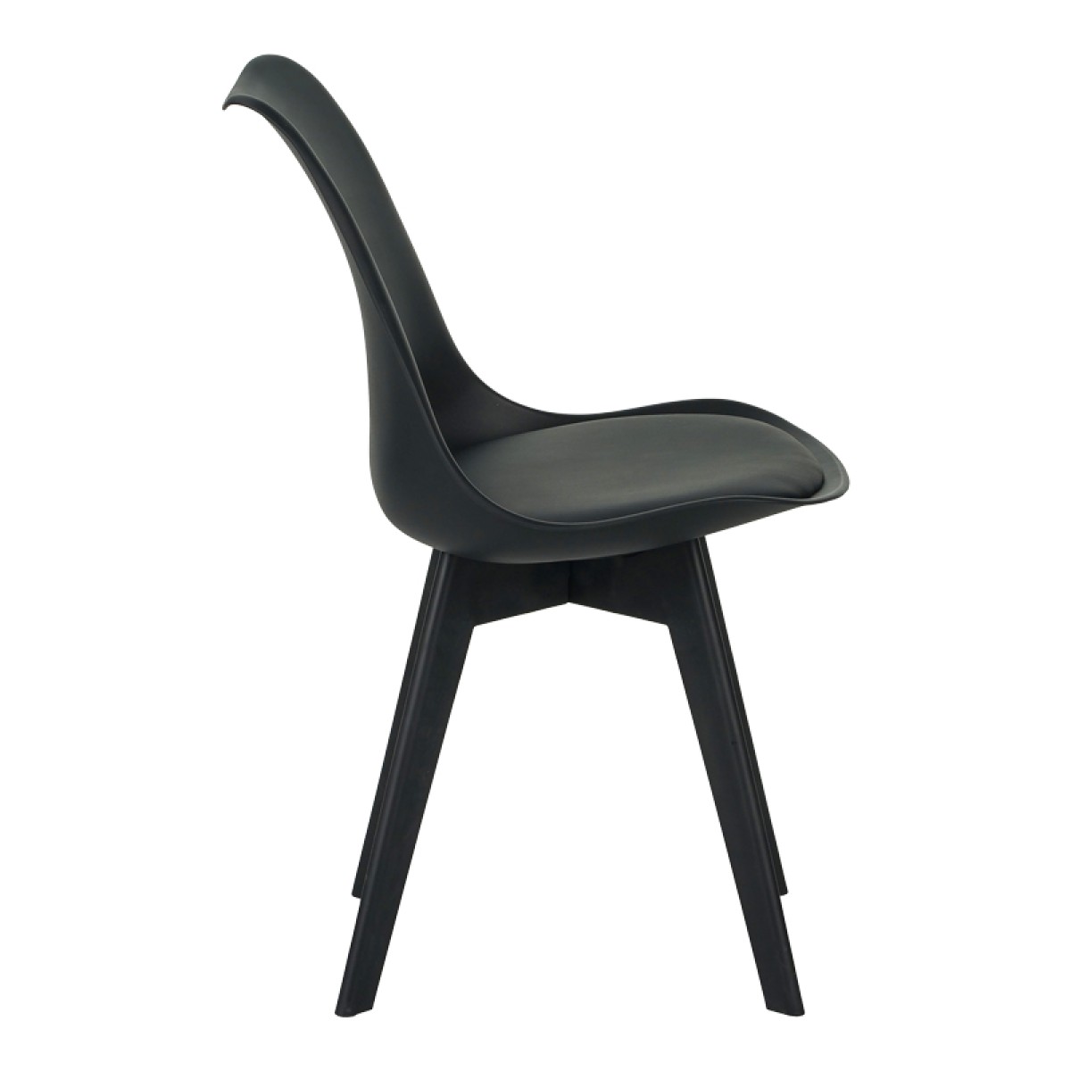 Καρέκλα Gaston I pakoworld PP-PU σε μαύρη απόχρωση 48.5x53.5x81.5εκ