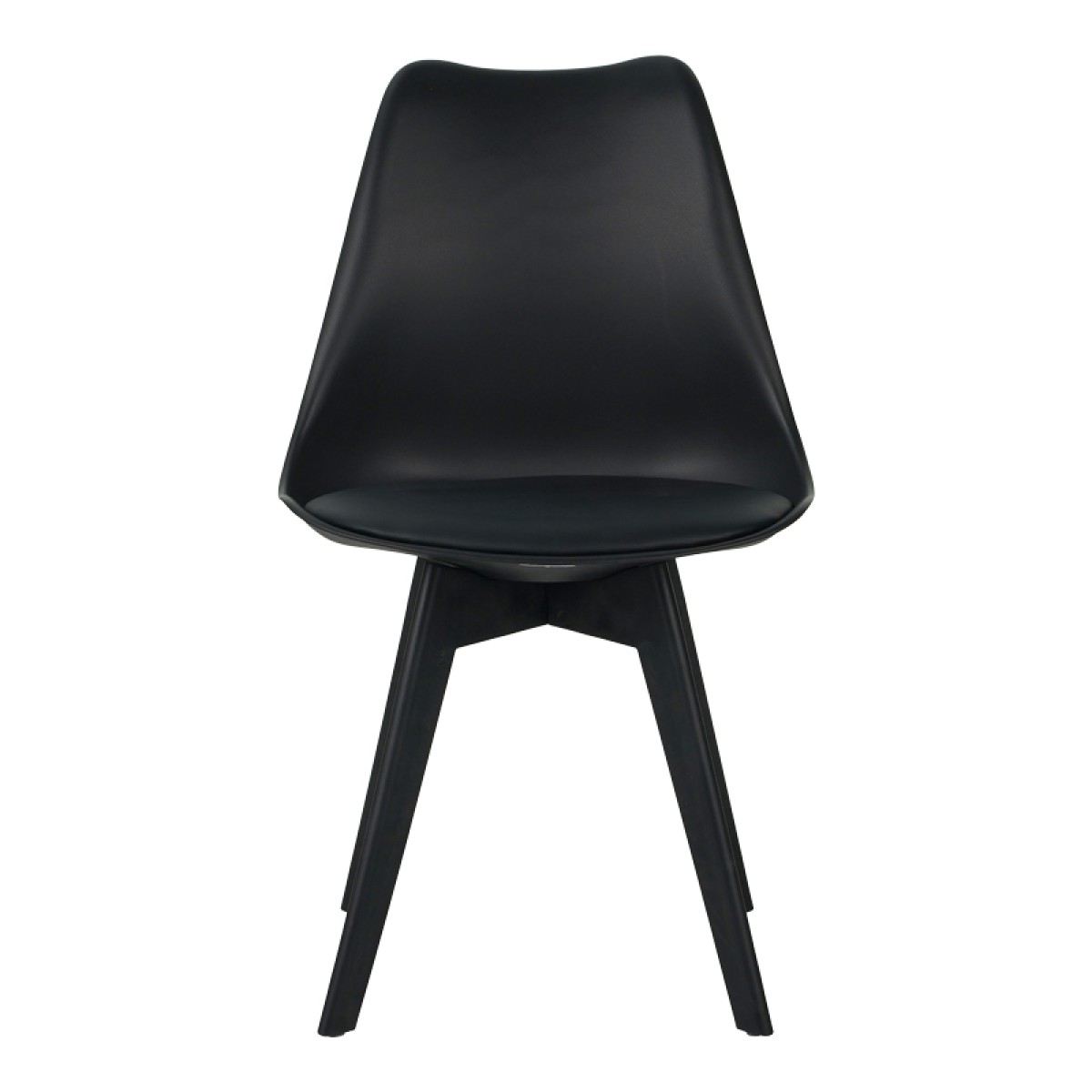Καρέκλα Gaston I pakoworld PP-PU σε μαύρη απόχρωση 48.5x53.5x81.5εκ