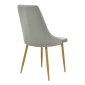 Καρέκλα Azori pakoworld γκρι βελούδο με μεταλλικό πόδι σε φυσική απόχρωση 49x55x85εκ