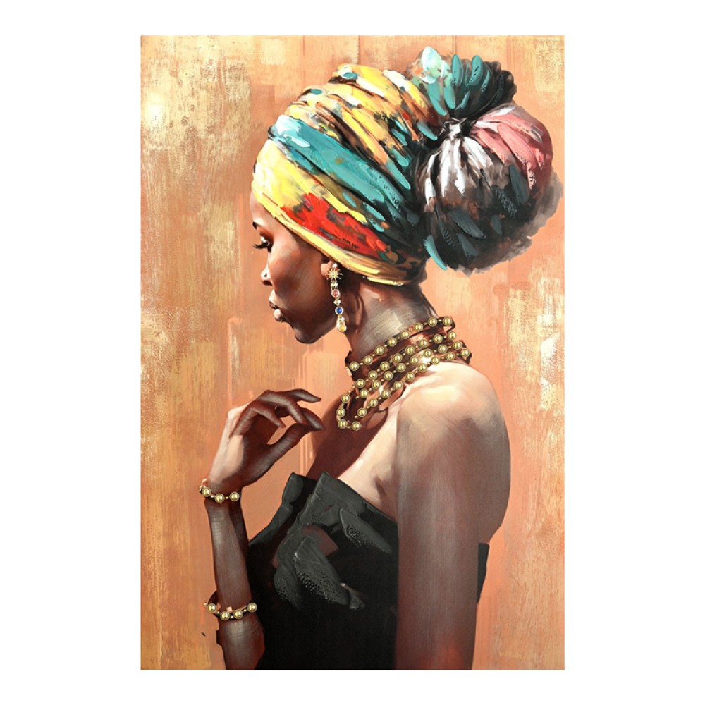 Πίνακας σε καμβά African 3D Inart 80x3x120εκ