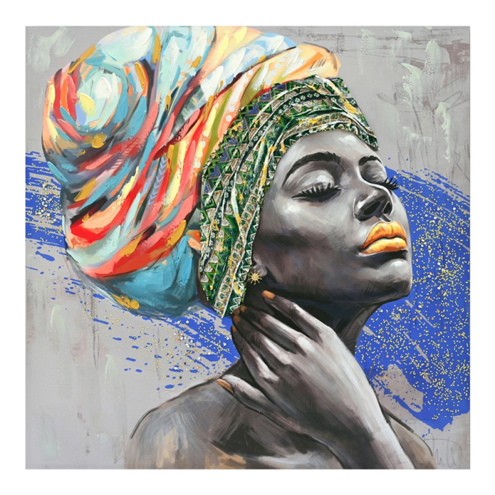 Πίνακας σε καμβά Africana 3D Inart 100x3x100εκ