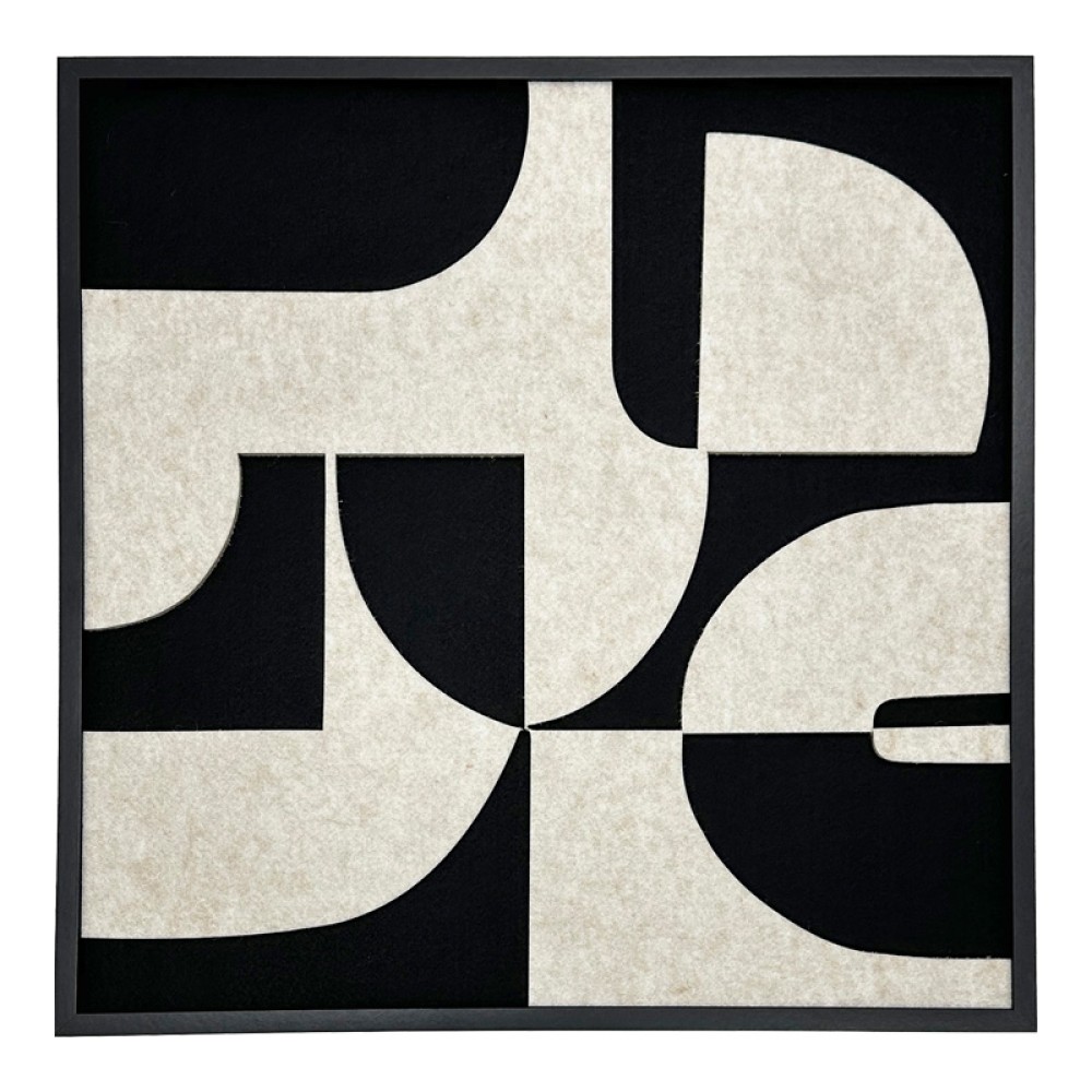 Πίνακας με πλαίσιο Jeire pakoworld μαύρο-λευκό 62x2.5x62εκ