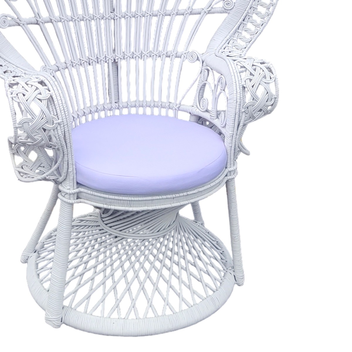 Πολυθρόνα Dorothy Inart με λευκό μαξιλάρι-λευκό rattan 115x53x147εκ