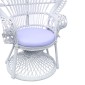 Πολυθρόνα Dorothy Inart με λευκό μαξιλάρι-λευκό rattan 115x53x147εκ