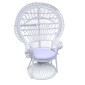 Πολυθρόνα Dorothy Inart με λευκό μαξιλάρι-λευκό rattan 115x53x147εκ