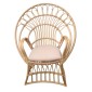 Πολυθρόνα Boloni Inart με μπεζ μαξιλάρι-φυσικό rattan 96x70x120εκ