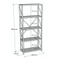 Βιβλιοθήκη Tikilmo pakoworld oak μελαμίνης-μαύρο μέταλλο 88x34x180εκ
