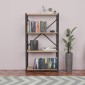 Βιβλιοθήκη Jackrey pakoworld oak μελαμίνης-μαύρο μέταλλο 63x30x114εκ