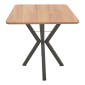 Τραπέζι Prestone pakoworld oak μελαμίνης-μαύρο μέταλλο 70x70x75εκ