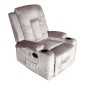 Πολυθρόνα relax Gessel pakoworld βελούδο σε γκρι απόχρωση 80x90x98εκ