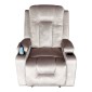 Πολυθρόνα relax με μηχανισμό massage Gessel pakoworld βελούδο σε γκρι απόχρωση 80x90x98εκ