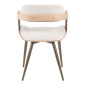 Πολυθρόνα Cameo pakoworld μέταλλο μπρονζέ-white-wash ξύλο-μπέζ ύφασμα 53x49.5x75.5εκ