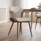 Πολυθρόνα Cameo pakoworld μέταλλο μπρονζέ-white-wash ξύλο-μπέζ ύφασμα 53x49.5x75.5εκ