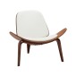Πολυθρόνα Vilma pakoworld PU μπεζ- plywood καρυδί 90x76.5x74.5εκ
