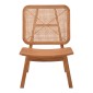 Πολυθρόνα Viborg pakoworld φυσικό teak ξύλο-φυσικό rattan 60x75x87εκ