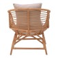 Πολυθρόνα Caxen pakoworld φυσικό rattan-λευκό μαξιλάρι 72x63x75εκ