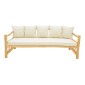 Καναπές Roziana pakoworld φυσικό teak ξύλο 210x100x80εκ