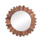Καθρέπτης Rounder pakoworld teak ξύλο σε φυσική απόχρωση Φ80x4εκ