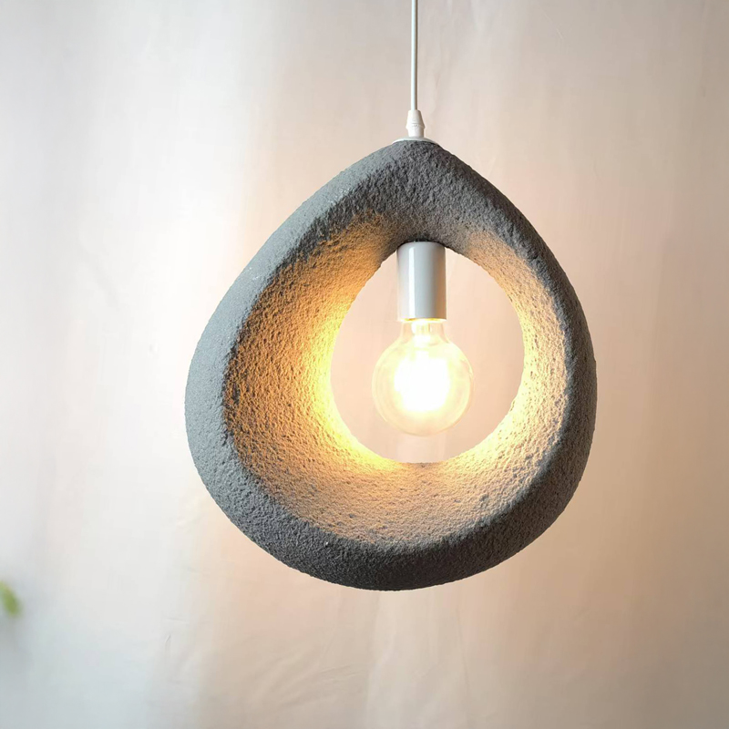 Φωτιστικό οροφής led Ferclyn pakoworld E27 ps σε ανοιχτό γκρι 32x24x35εκ