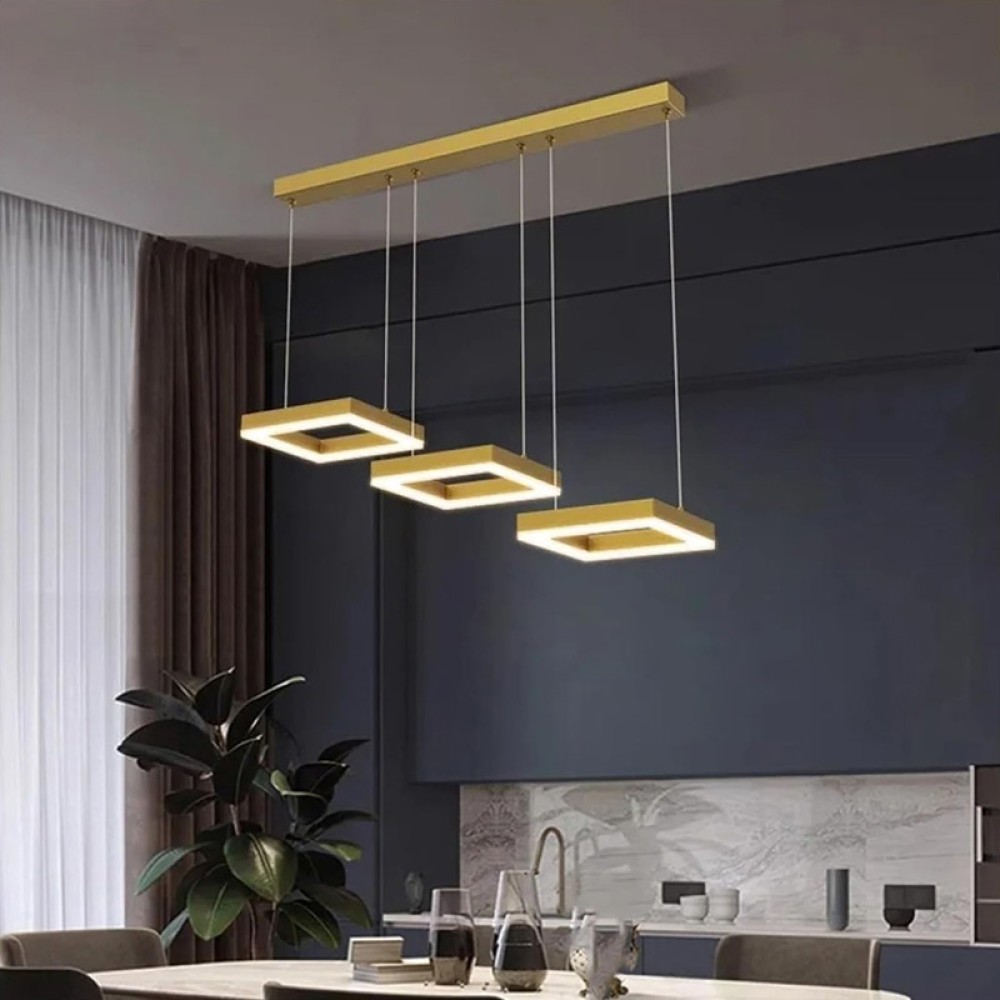 Φωτιστικό οροφής τρίφωτο Benor pakoworld led μέταλλο χρυσό 70x20x15εκ