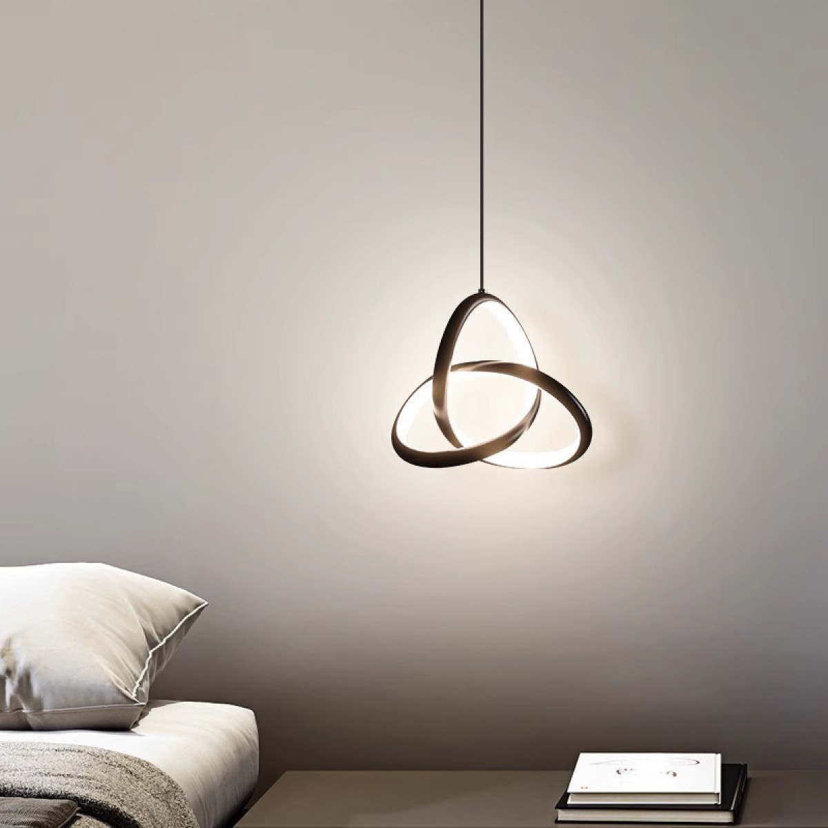 Φωτιστικό οροφής Trinity pakoworld led μέταλλο μαύρο Φ22x100εκ