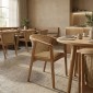 Πολυθρόνα Granny pakoworld teak wood και συνθετικό σχοινί σε φυσική απόχρωση 60x60x82εκ