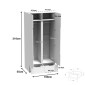 Ντουλάπα δίφυλλη Afina pakoworld mdf σε λευκή glossy απόχρωση 100x57x213εκ
