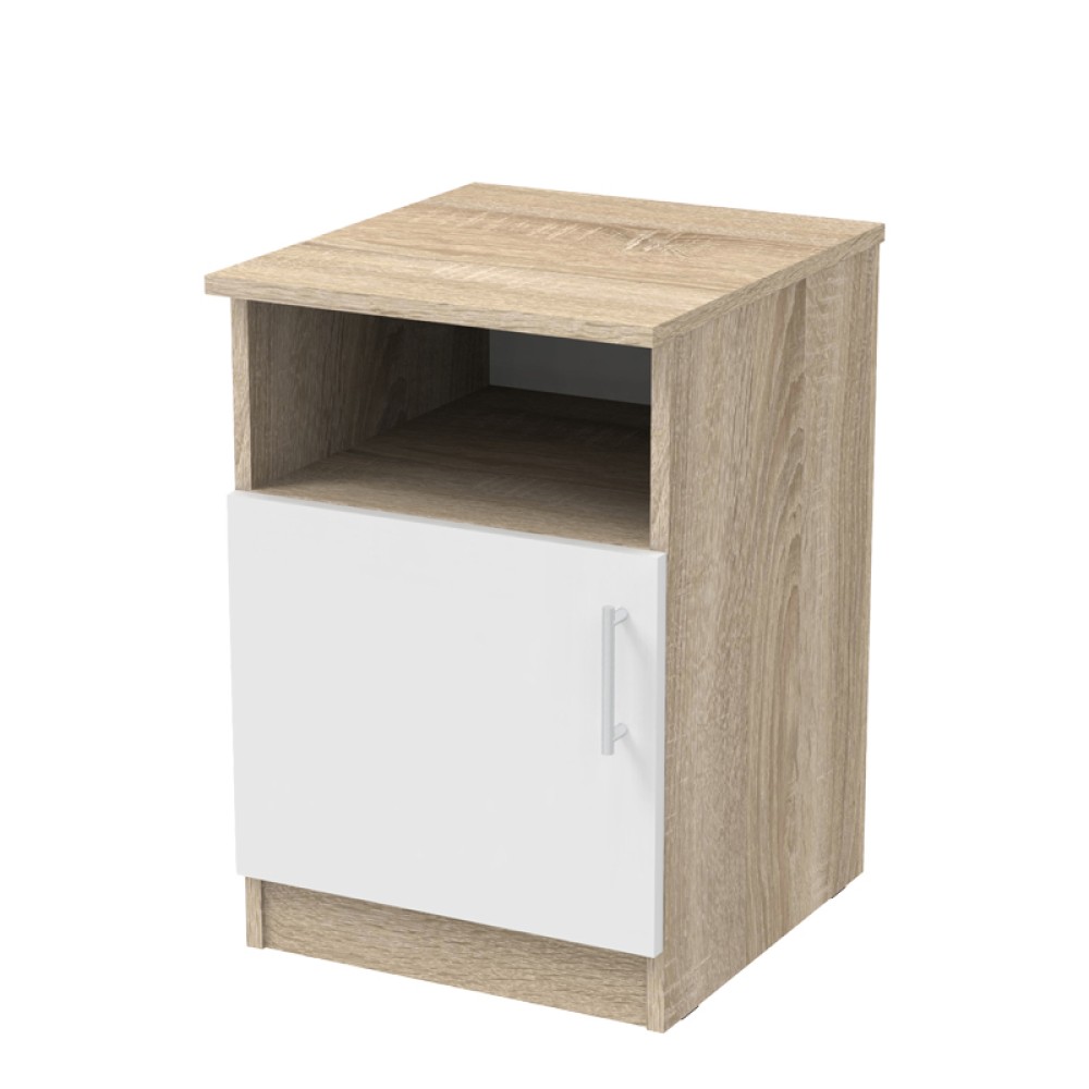 Κομοδίνο Galdi pakoworld σε sonoma-λευκή απόχρωση 40x45x60εκ