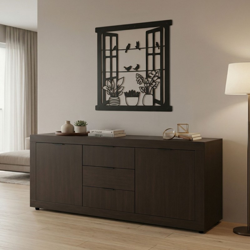 Μπουφές Doha pakoworld σε wenge απόχρωση 180x45x80.5εκ