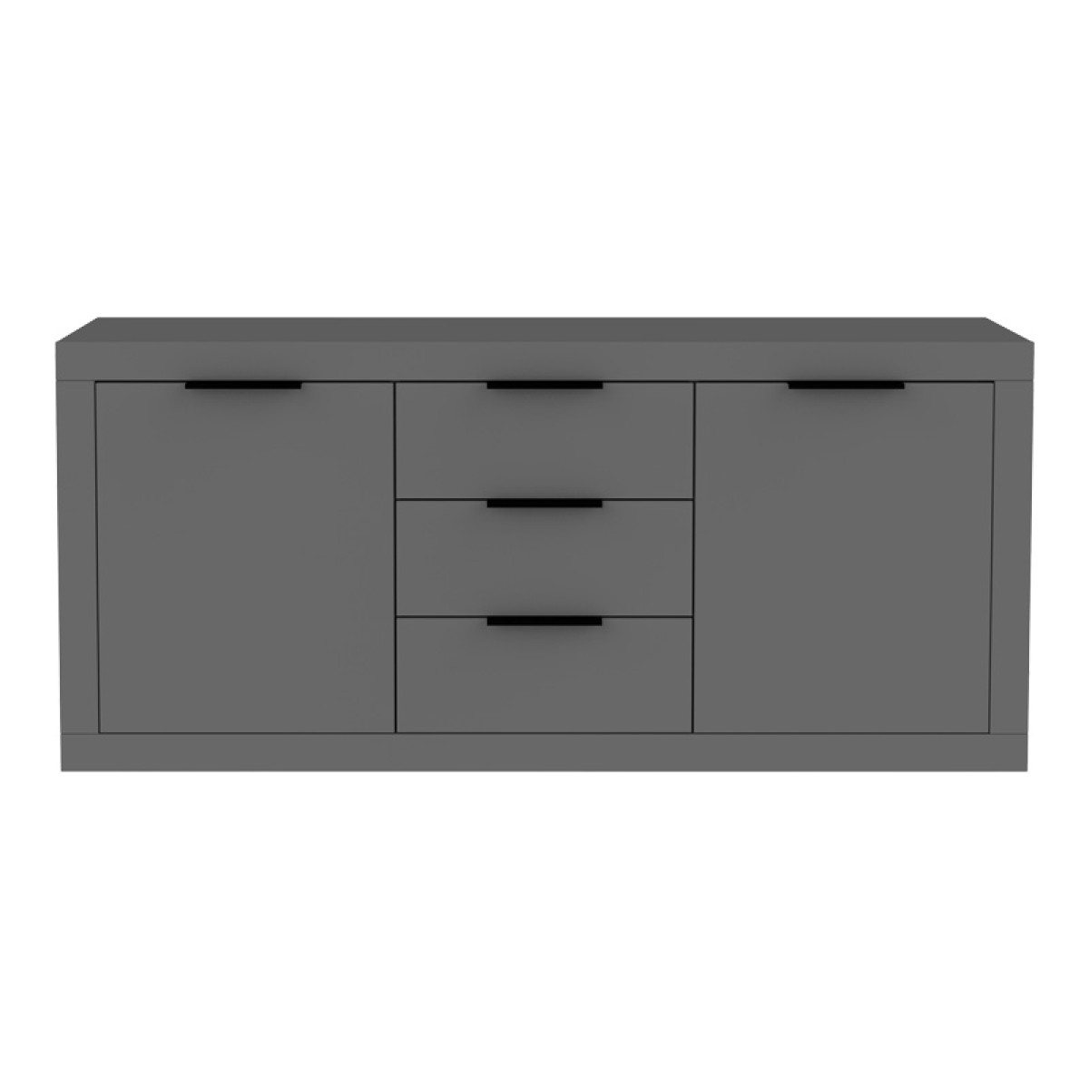 Μπουφές Doha pakoworld σε ανθρακί απόχρωση 180x45x80.5εκ
