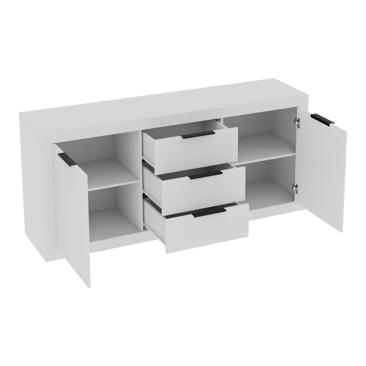 Μπουφές Doha pakoworld σε λευκή απόχρωση 180x45x80.5εκ