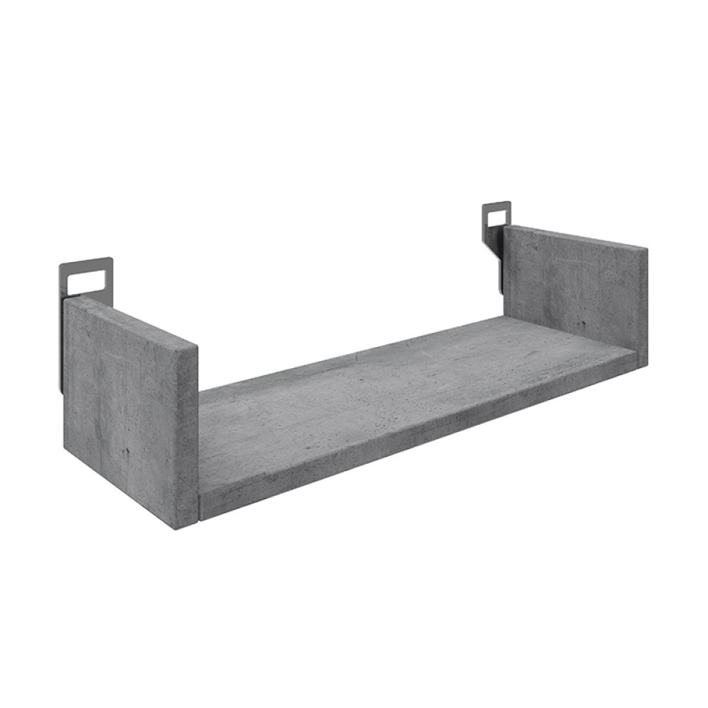 Ραφιέρα τοίχου Derva pakoworld σε cement γκρι απόχρωση 45x15x10cm