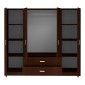 Ντουλάπα τετράφυλλη Royal pakoworld με συρτάρια wenge 200x58x177εκ