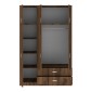 Ντουλάπα τρίφυλλη με συρτάρια Royal pakoworld καρυδι-oak 150x58x230εκ
