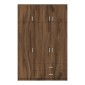 Ντουλάπα τρίφυλλη με συρτάρια Royal pakoworld καρυδι-oak 150x58x230εκ