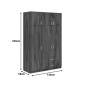 Ντουλάπα τρίφυλλη με συρτάρια Royal pakoworld καρυδι-oak 150x58x230εκ