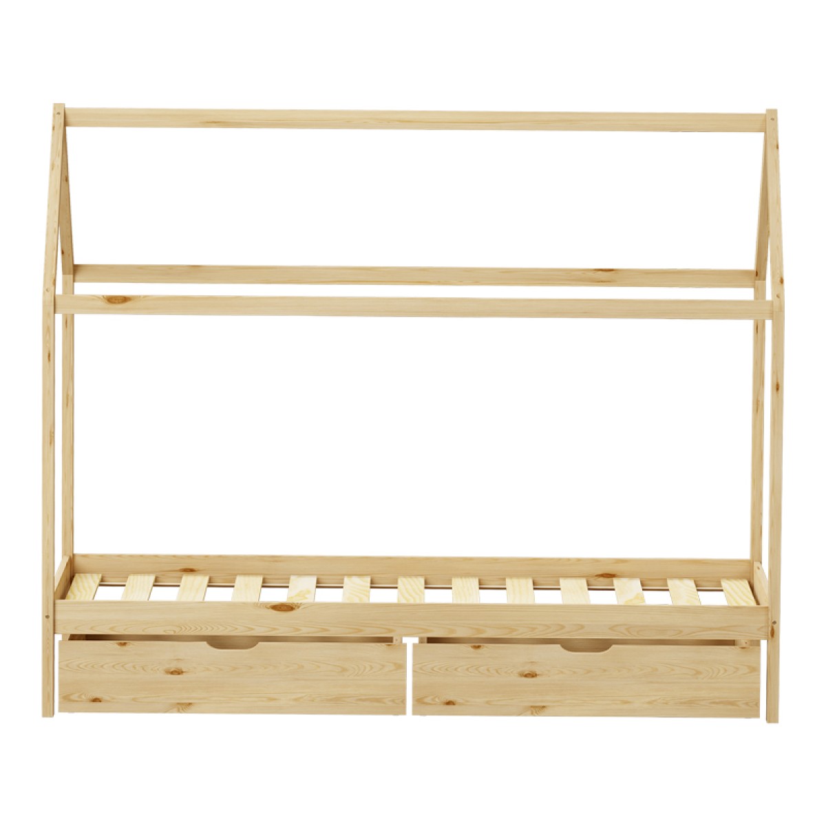 Παιδικό κρεβάτι Mellin τ. Montessori με 2 συρτάρια pakoworld ξύλο πεύκου σε φυσική απόχρωση 90x190εκ