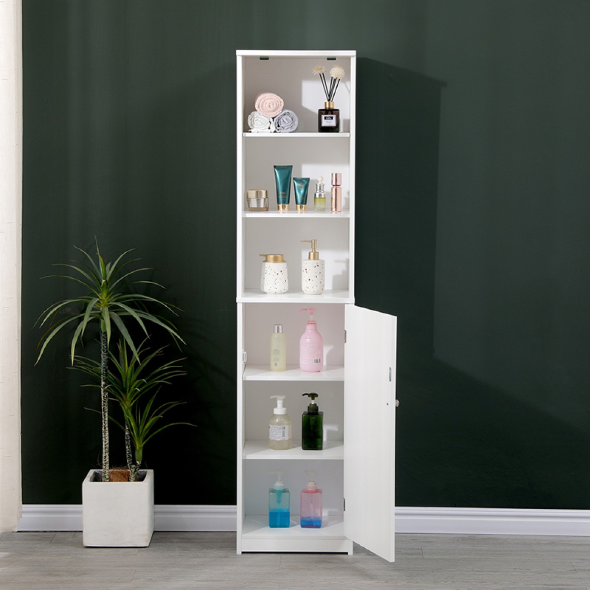 Ντουλάπι-στήλη Desilia pakoworld mdf λευκό 37x30x160εκ