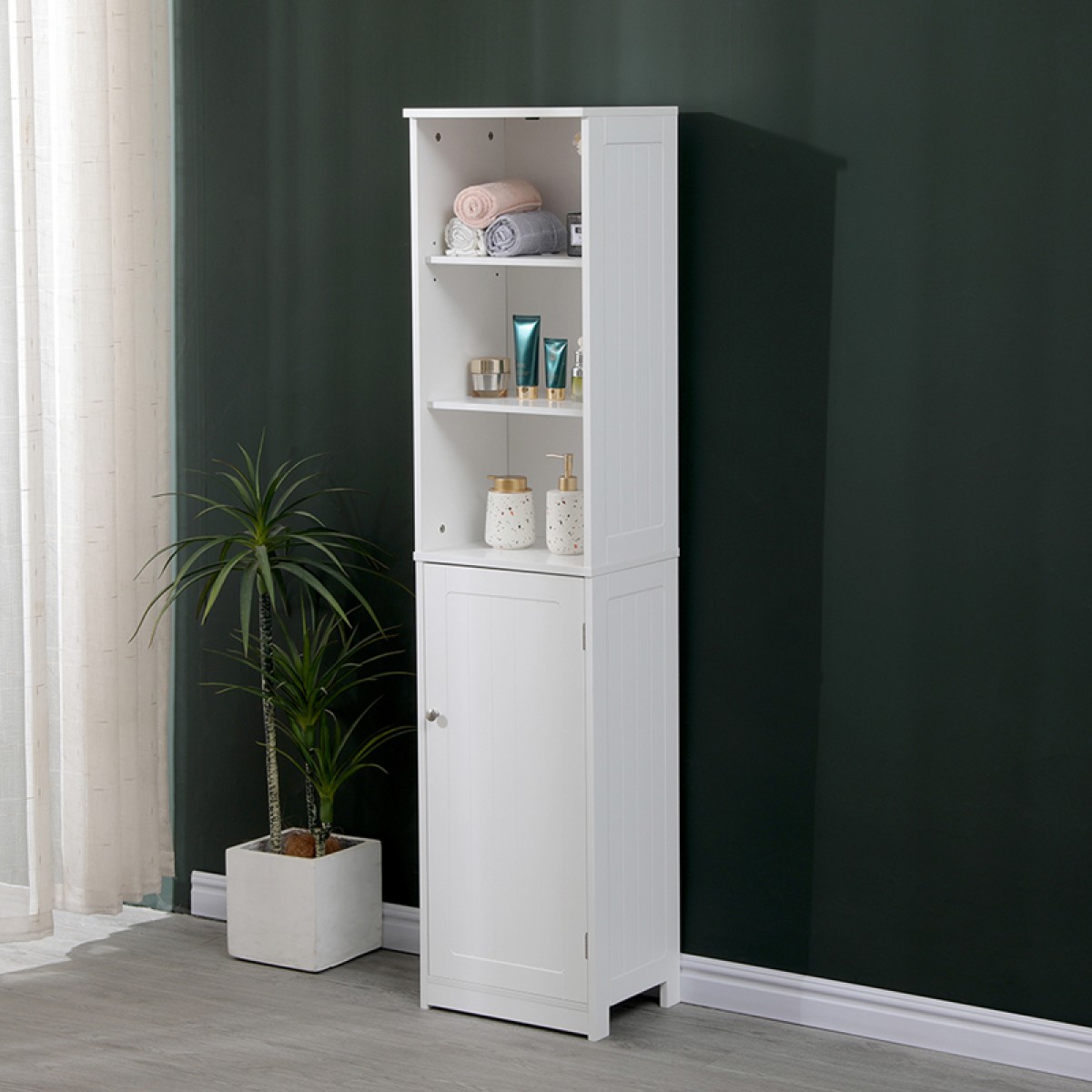 Ντουλάπι-στήλη Desilia pakoworld mdf λευκό 37x30x160εκ