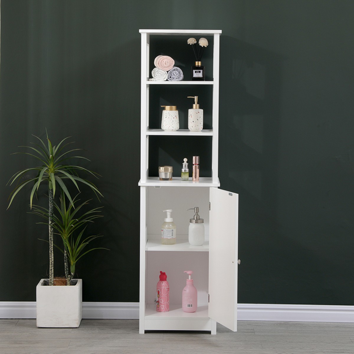 Ντουλάπι-στήλη Larben pakoworld mdf λευκό 40x33x150εκ