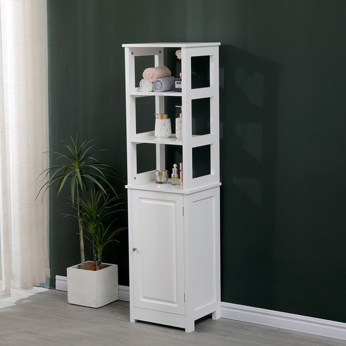Ντουλάπι-στήλη Larben pakoworld mdf λευκό 40x33x150εκ
