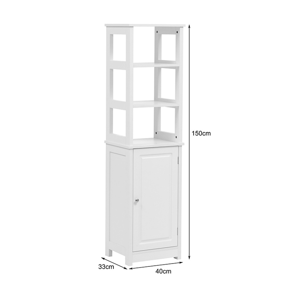 Ντουλάπι-στήλη Larben pakoworld mdf λευκό 40x33x150εκ