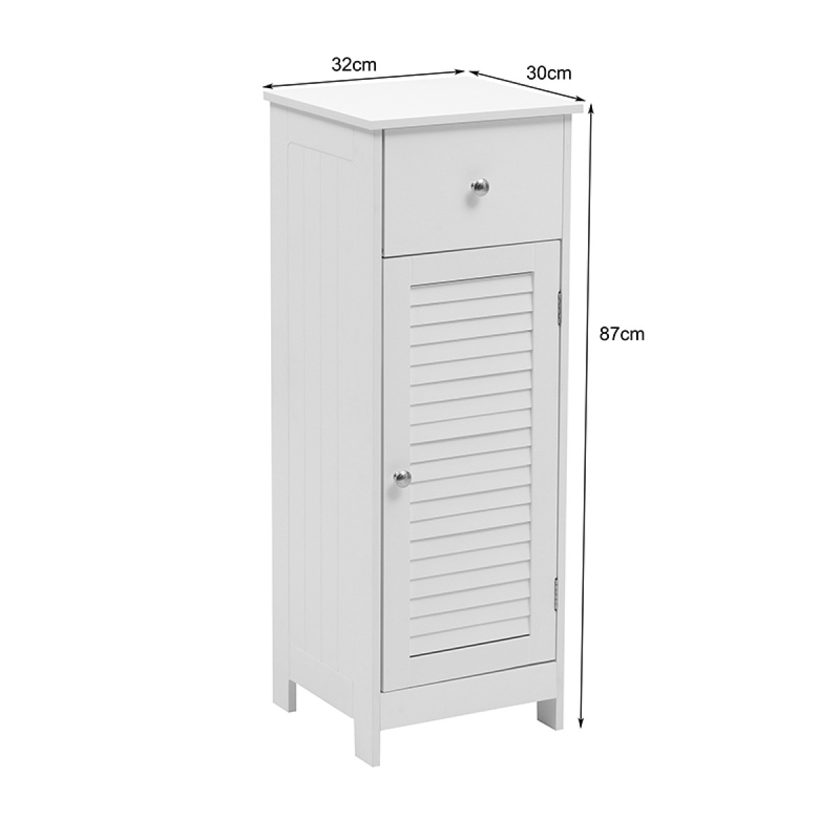 Ντουλάπι-στήλη Chesy pakoworld mdf λευκό 32x30x87εκ