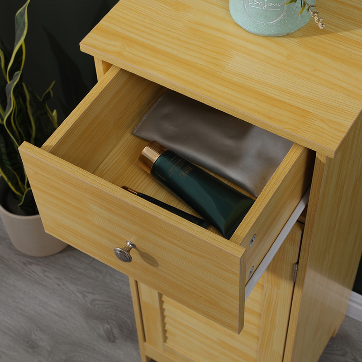 Ντουλάπι-στήλη Chesy pakoworld mdf σε φυσική απόχρωση 32x30x87εκ