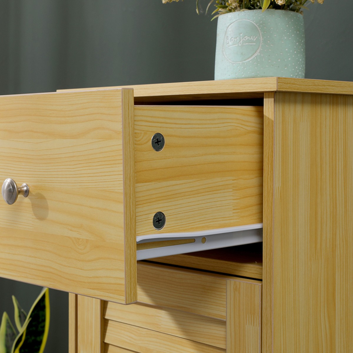 Ντουλάπι-στήλη Chesy pakoworld mdf σε φυσική απόχρωση 32x30x87εκ